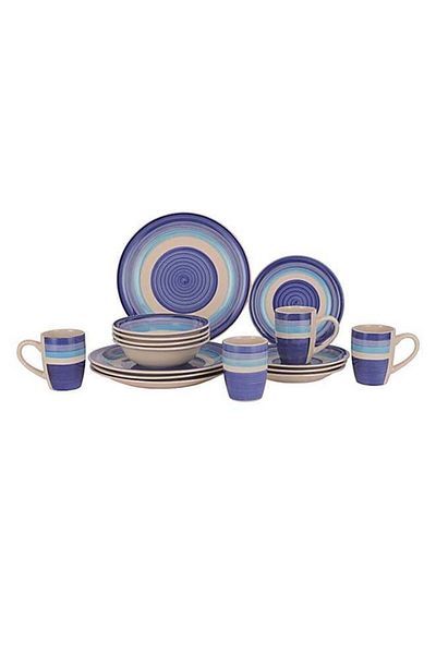 Generic Royalford Royalford 16pcs Stoneware Dinner Set RF12411 Includes Dinner and Dessert Plates, Soup Bow