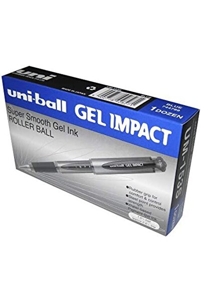 UNİ-BALL قلم جل إمباكت جل أزرق عبوة من 12 قلمًا