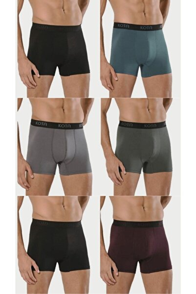 Bonnie Clyde Men's Combed Cotton Boxer Elastic Color - Gray 6 Pack Large Size - Bcp1.Komtak10I09Btl-Gri