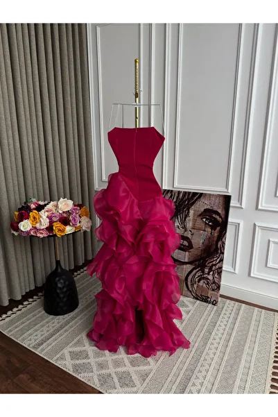 RZ Luxury Women's Evening Dress - Multi-layered Ruffle Skirt