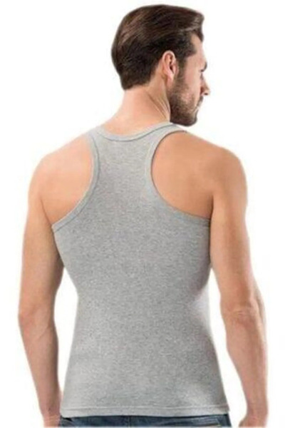 ModAras Men's Classic Wide Strap Gray Undershirt 100% Cotton - Gray - Arass10B30Okobta-Gri