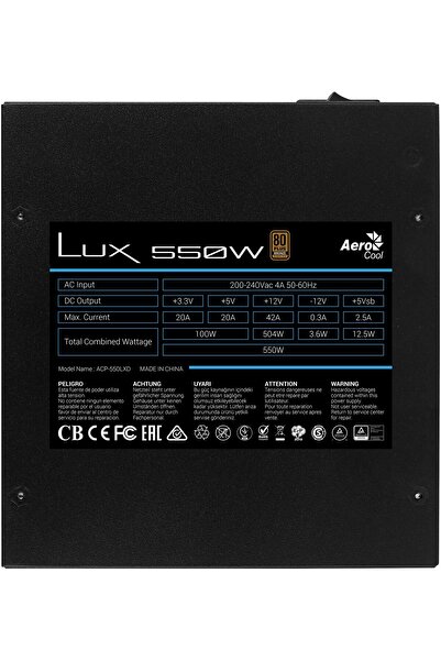 AEROCOOL Aero Cool Lux 550w 80 plus bronze