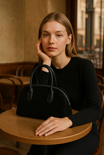 Handley حقيبة يد فاخرة من جلد الغزال