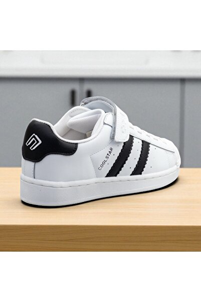 JOJO KIDS Unisex Children's Orthopedic Sole Skin Leather Sports Shoes, Basketball Shoes, Non-Slip Sole Velcro Sneaker