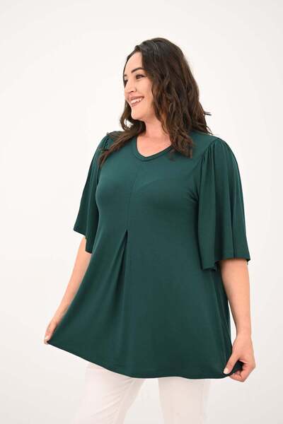 Bigsize Women's blouse, plus size, pleated 1847-25
