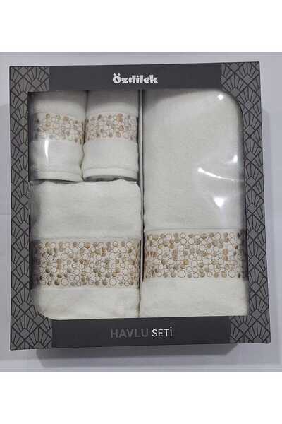 Özdilek Daniela White Shower Set/Guest Set/Towel Set