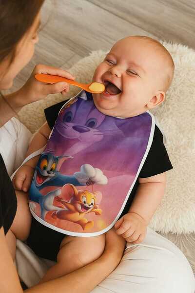 bubiee baby مريلة توم وجيري منقوشة