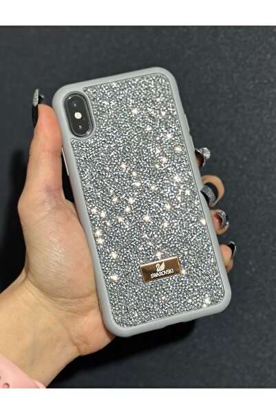 HYPERSOFT Iphone Xr (6.1 inç) Uyumlu Parlak Pırlanta Taşlı Elmas Işıltılı Swr...