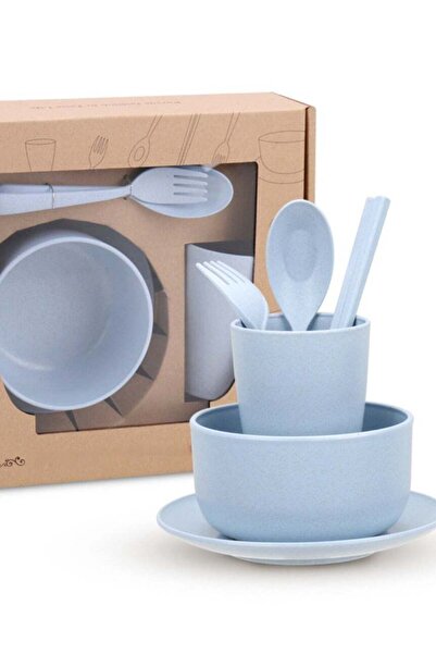 Generic Wheat Straw Dinner Set, 6 Pieces Set for Children, Cutlery, Flatware ...