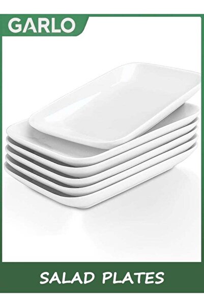 Generic Salad Plates,8 in Ultralight Rectangular Dessert, Ceramic Small Servi...