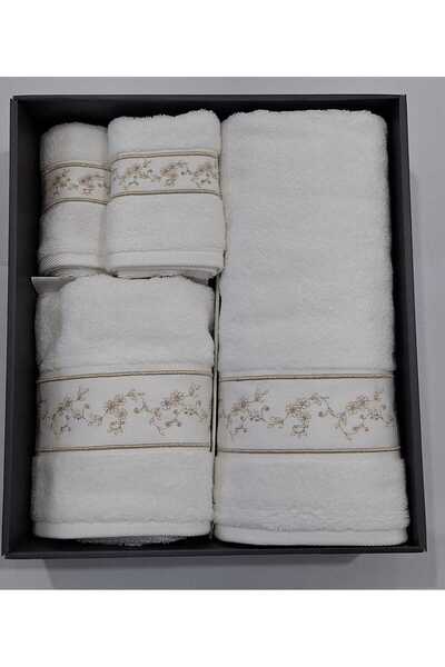 Özdilek Daniela White Shower Set/Guest Set/Towel Set