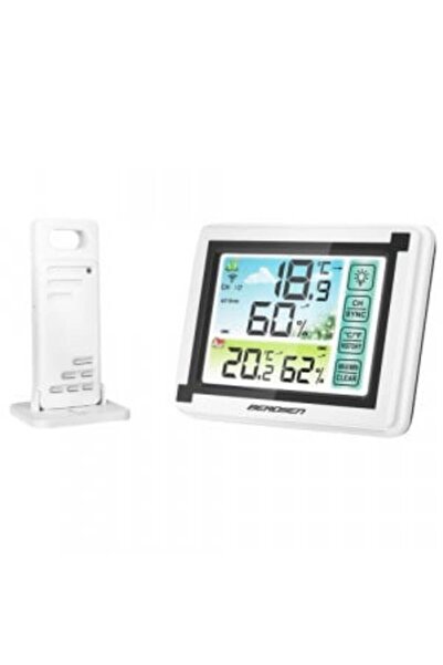 Berdsen Stație meteo cu higrometru, senzor temperatura exterior, afișaj LCD color, Berdsen, BD-900 Alb