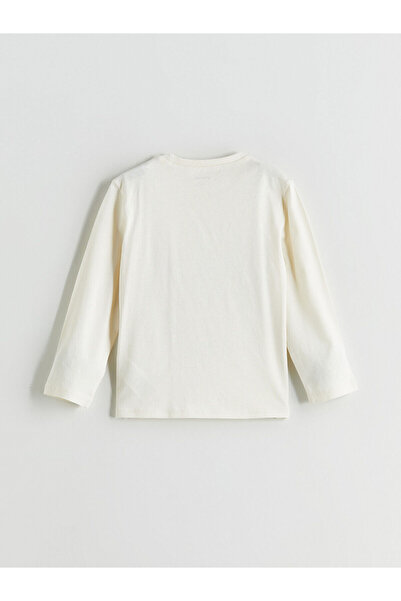 LC Waikiki Μπλουζάκι για αγόρια με λαιμόκοψη μπεζ Tiger με τύπωμα