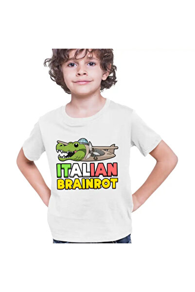 OEM Tricou Copii Baieti Brainrot Italian Bombardilo Crocodilo