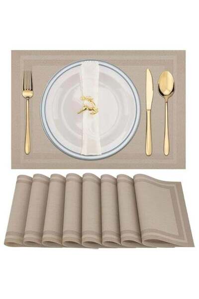 Generic TRASSLE Placemats Set of 8,Heat Resistant Woven Vinyl Washable PVC Place Matsï¼ŒNon-Slip Stain Resi