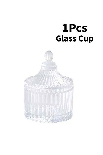 Generic 1 glass candy storage jar with lid, storage jar with lid, desktop dec...