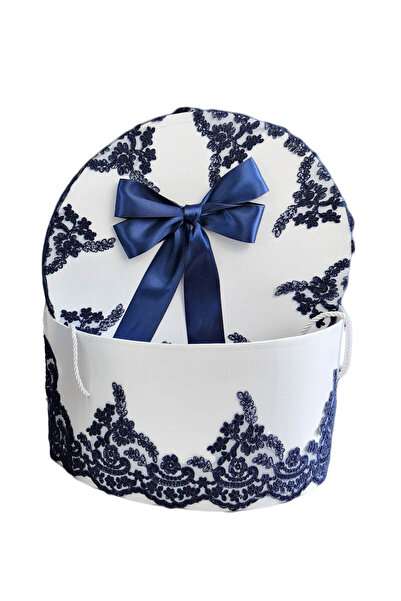 fantasialand Cutie rotunda pentru trusou, dantela bleumarin