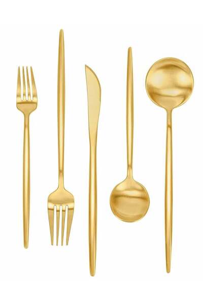 Generic XICEN Food Grade Stainless Steel Cutlery Sets for 5(gold)