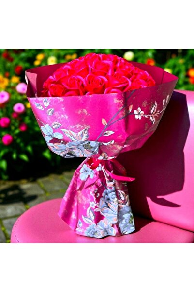 velve Buchet premium Royal Red cu 55 trandafiri de sapun, Rosu