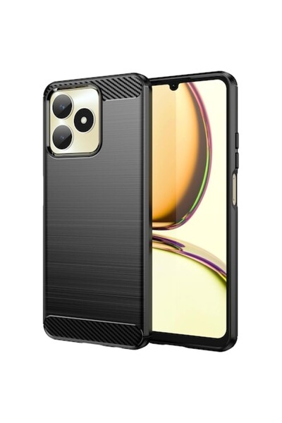 UIQ Husă de telefon de protecție, compatibilă cu Realme C53/Realme Note 50, robustă, rezistentă la zgârieturi, neagră