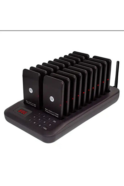 OEM Set of 20 wireless pagers for guests in restaurants/fast-food/cafes, black
