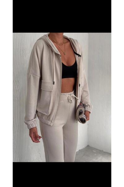 Koton K&S Women's oversized winter tracksuit with hood and full zip