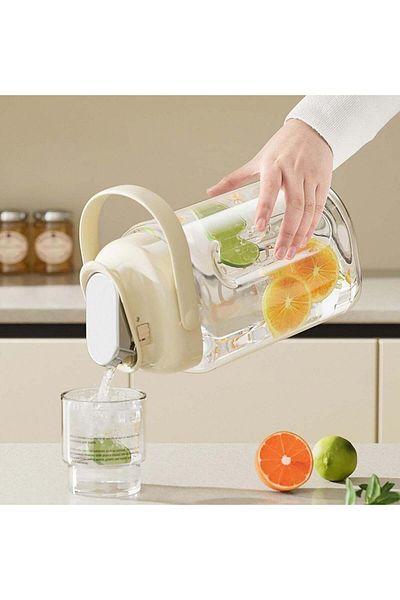 Generic 3.5L Cold Water Pitcher â€“ Large Capacity Beverage Dispenser with Handle, Filter & Push-Button Spo