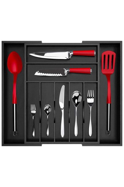 Generic Bamboo Kitchen Drawer Organizer Expandable & Adjustable Silverware Or...
