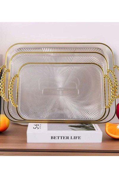 Generic Three-piece set plate, rectangular dinner plate, Western food plate, ...