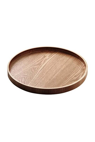 Generic High Grade Round Bamboo Tray Brown 35X35X2.7cm