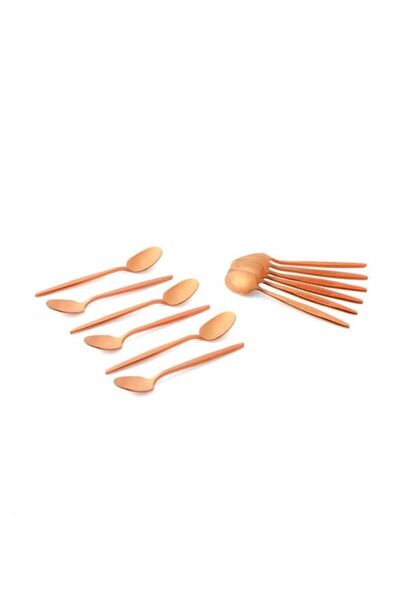 Generic Life Smile 12pcs Cutlery Set, 18/10 Stainless Steel, Flatware Set, 12pcs Tea Spoon, Shine Rose Gold
