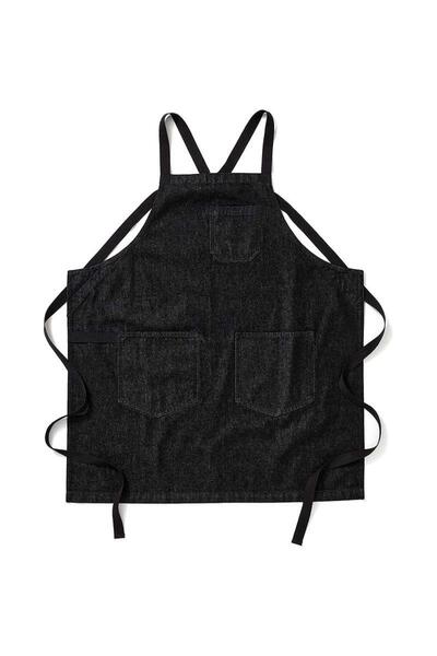 Generic Y&D Washed Denim Modern Simple Cross Strap Hairdresser Overalls Barista Apron