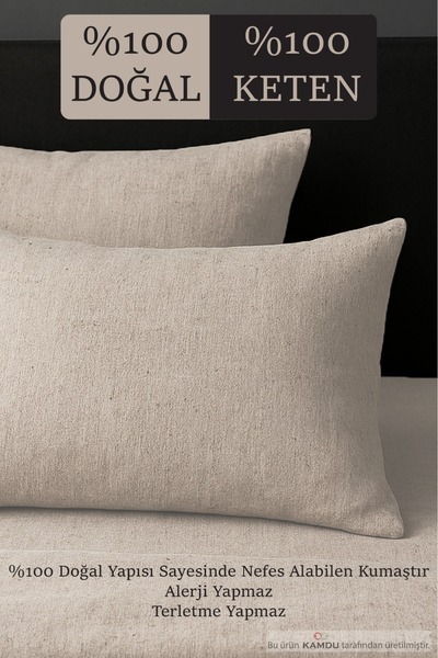 embays collection 2 Pieces of 100% Raw Linen Cotton Cover Pillow Case, Organic Pillow Case, Elegant Pillow Case