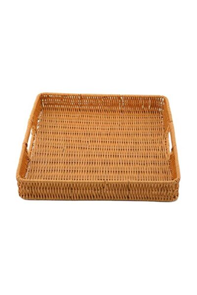 Generic Artificial Bamboo Square Tray Brown 38x38x5cm