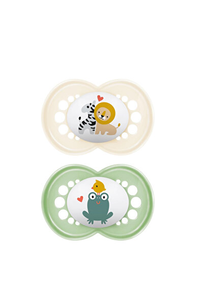 MAM Orijinal l Emzik 2'li Set I Sterilize Kutuda I 16+ Aylık I Zebra-Aslan/Ku...