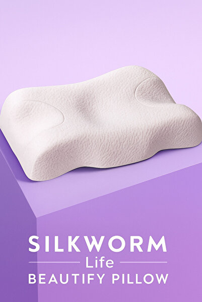 SİLKWORM LİFE Silkworm Life Visco Güzellik Yastığı – Yüz Kırışıklık Karşıtı, Boyun ve Omurga Destekli
