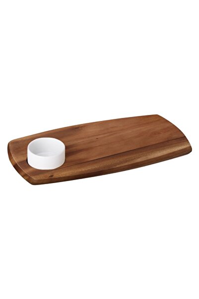 Generic Wooden Serving Board With Dipping Bowl