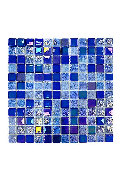 MozaiKristaL Havuz ve Tüm Yüzeyler için 25x25mm Lüster Blue 31,5x31,5cm. File...