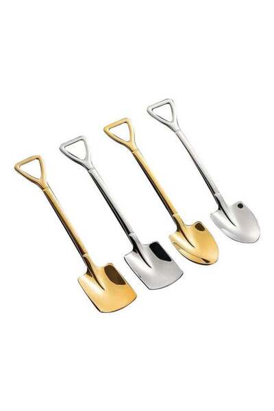 Generic 4-Piece Stainless Steel Spoon Set Silver/Gold