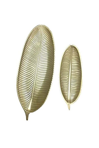 Generic Hometaste Wooden Golden Tray Set - Exquisite Pineapple Leaf And Round...