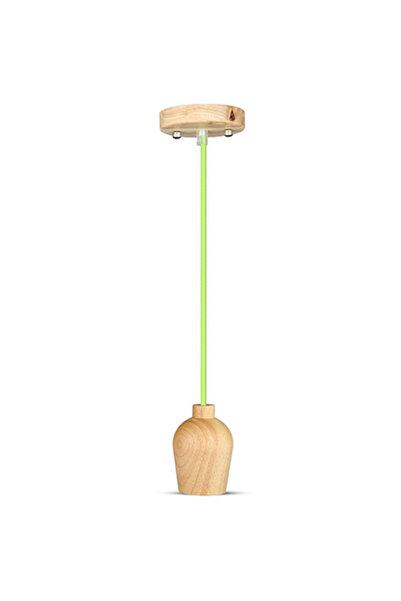 KlaussTech Pendul de tavan cu soclu E27, design din lemn, culoare verde.