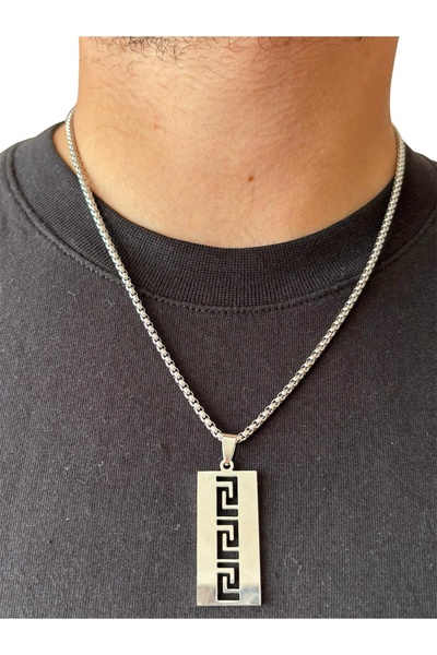derokas Square Model Simple Steel Necklace Does Not Blacken