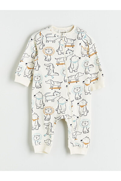 LC Waikiki LCW baby Bisiklet Yaka Uzun Kollu Erkek Bebek Penye Tulum 3'lü (W5)