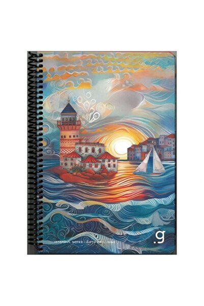 Gıpta Istanbul Notes Spiral Hard Cover 17X24 Yp. Stried Notebook - 7335