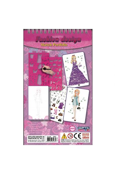 Gıpta Style on K9007 Fashion Design Notebook with Sticker 14X24 Sketch Book