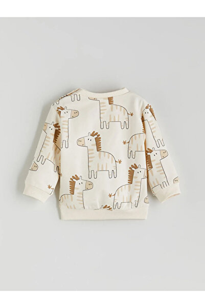 LC Waikiki Lcw Babyecru Printed Baby Boy Sweatshirt and Tracksuit Bottom 2-Piece