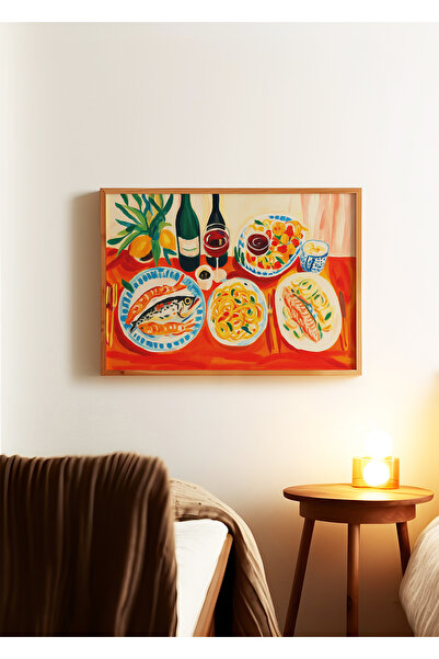 ARTHOUSECOLLECTIVE Poster ilustrativ pentru masă mediteraneană - Poster fără cadru în dimensiuni de tablou