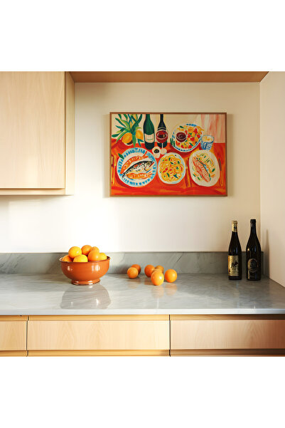 ARTHOUSECOLLECTIVE Poster ilustrativ pentru masă mediteraneană - Poster fără cadru în dimensiuni de tablou