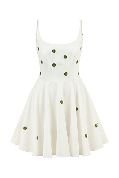 SEIZE THE DAY LEXI KADIN KETEN KISA ELBİSE