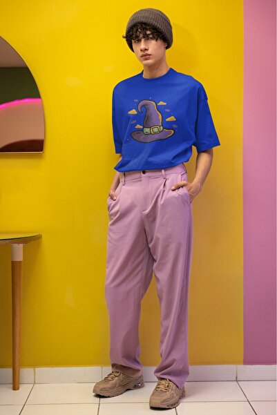 ArtYus Men/Women Witch Hat Transfer Printed Round Neck Short Sleeve T-Shirt